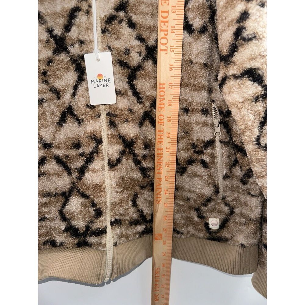 Marine‎ Layer NWT Mason Sherpa Full Zip Jacket In Tan Geo For Men's XL - Picture 6 of 10